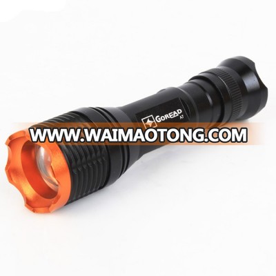 GOREAD A7 focus-able dimming Rechargeable Zoom Led Torch Flashlight